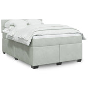 Giroletto a Molle con Materasso Grigio Chiaro 140x200cm Velluto 3286330