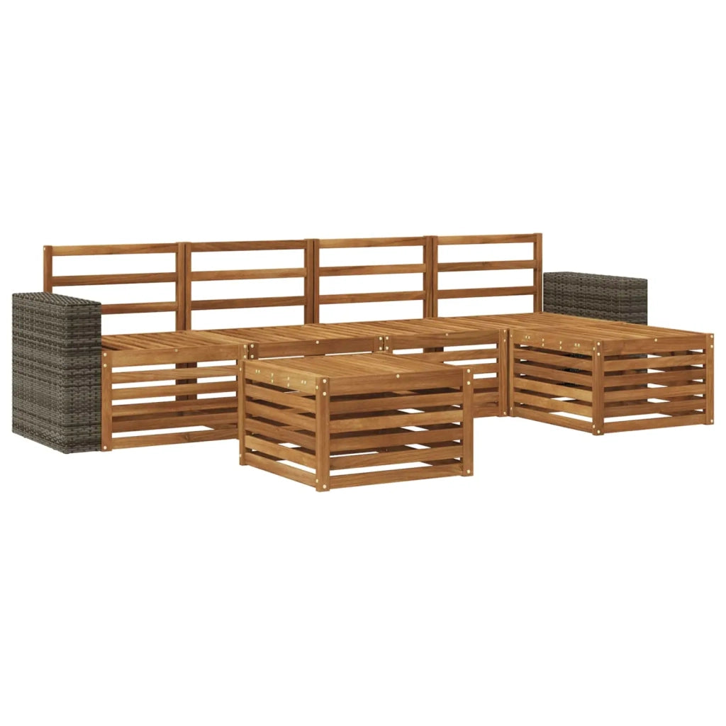 Set di divani da esterno 6 pz Naturale 3384275