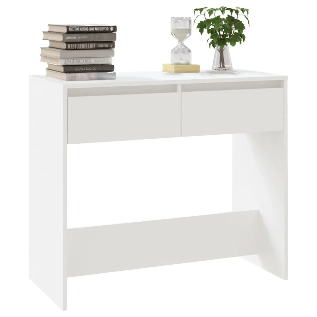 Tavolo Consolle Bianco 89x41x76,5 cm in Acciaio 809566