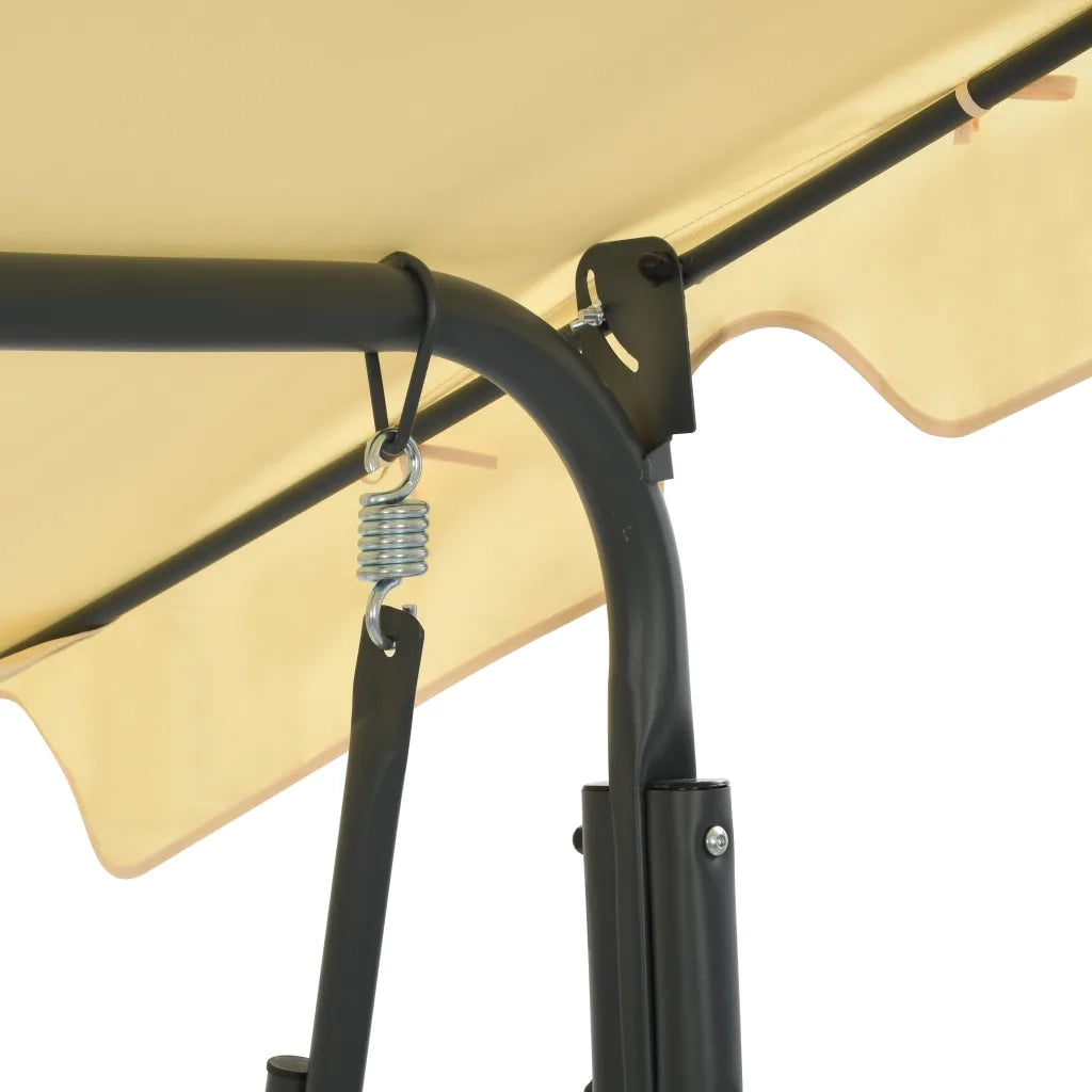 Panchina a Dondolo da Giardino Bianco Crema 170x110x153 cm 45350