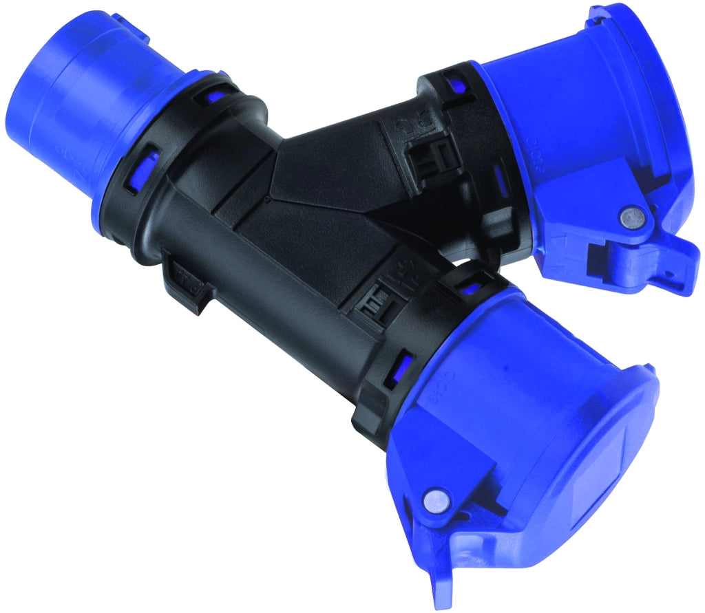 Rosi ADATTATORE INDUSTRIALE A 2 VIE 1001602 spina 2P+T 16A  2 prese 2P+T 16A 230V - IP54