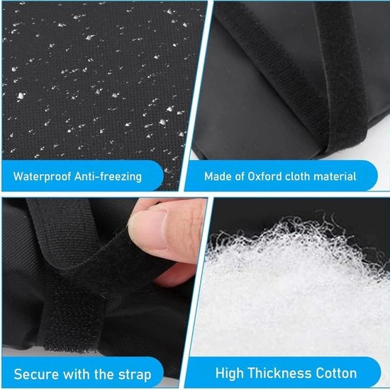 Protezione da gelo per esterno contro la neve - riutilizzabile - rubinetto a vite - ingrossamento - impermeabile - coperchio di rubinetto - nero
