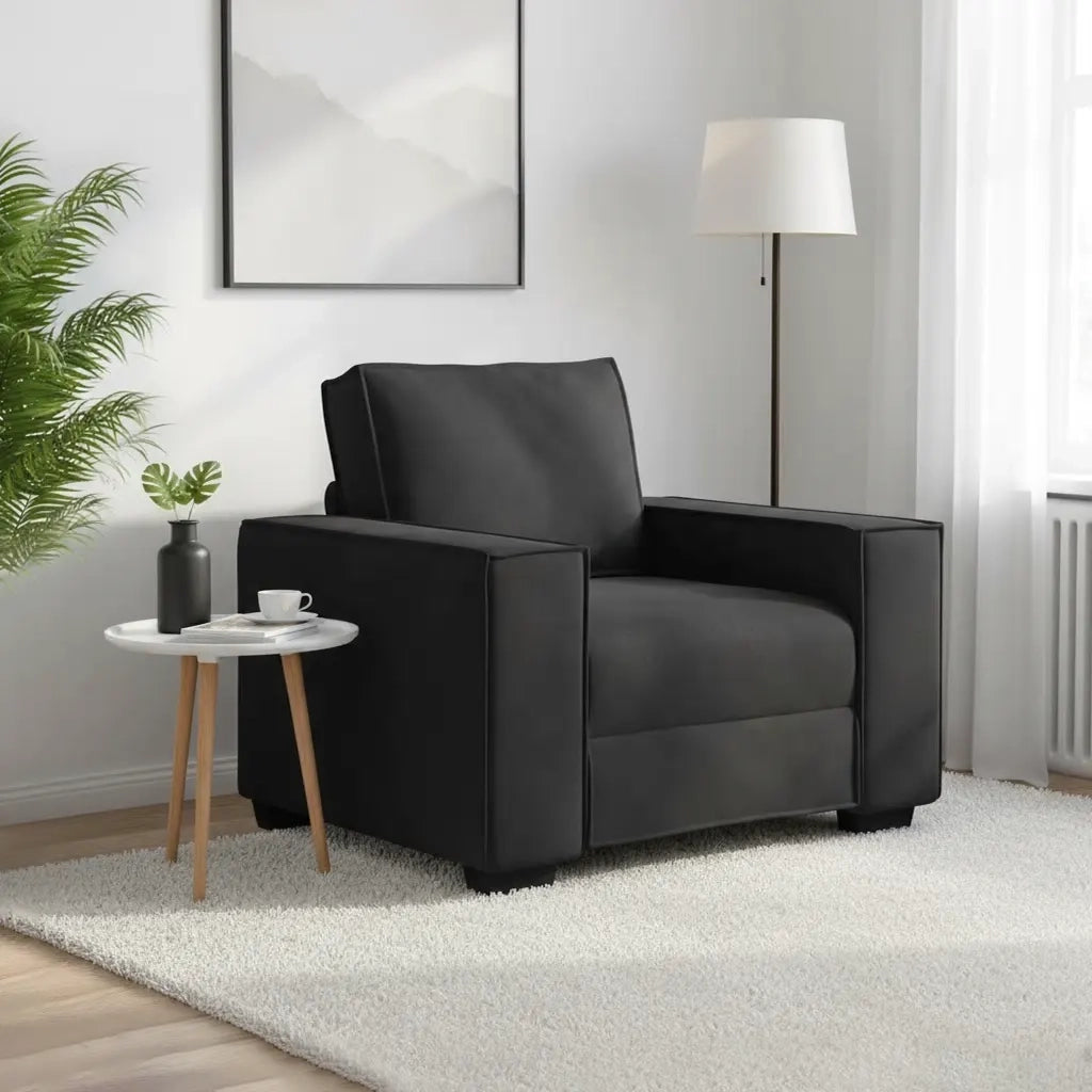 Divano Sedia-Poltrona-Sofa Relax Nero 60 cm Velluto 837502