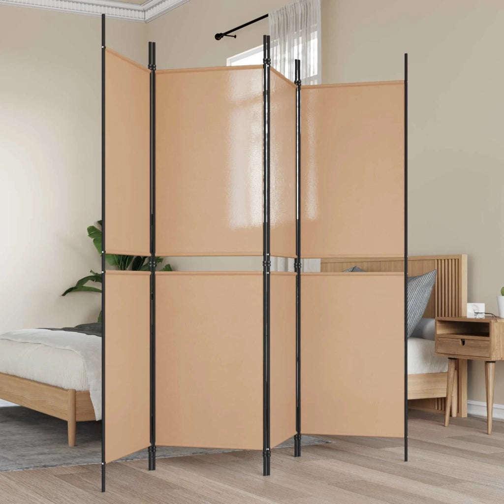 Paravento a 4 pannelli Beige 200 x 180 cm Tessuto 42039216
