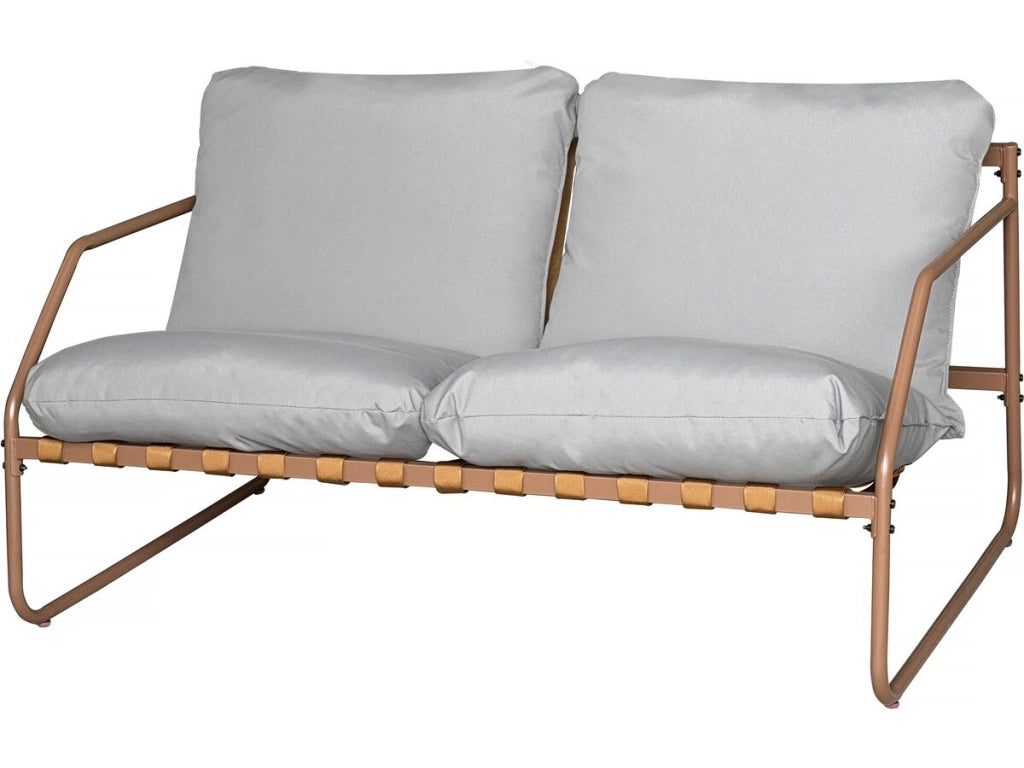 Set di mobili da giardino in metallo "Sora" con cuscini - 4 posti - Terracotta
