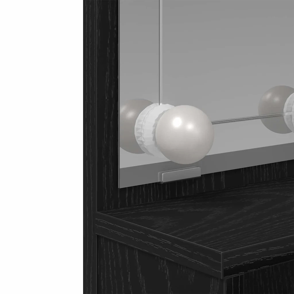 Tavolo da Trucco con cassetto Rovere Nero 86,5 x 35 x 136 cm CFW8291037