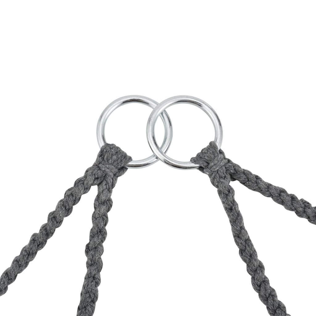 Poltrona Sospesa con Cuscini Altezza Completa di Sostegno 135 cm Altalena Relax Poltrona Appendibile per Interno / Esterno - Supporto Fino a 150 kg - Grigio Scuro