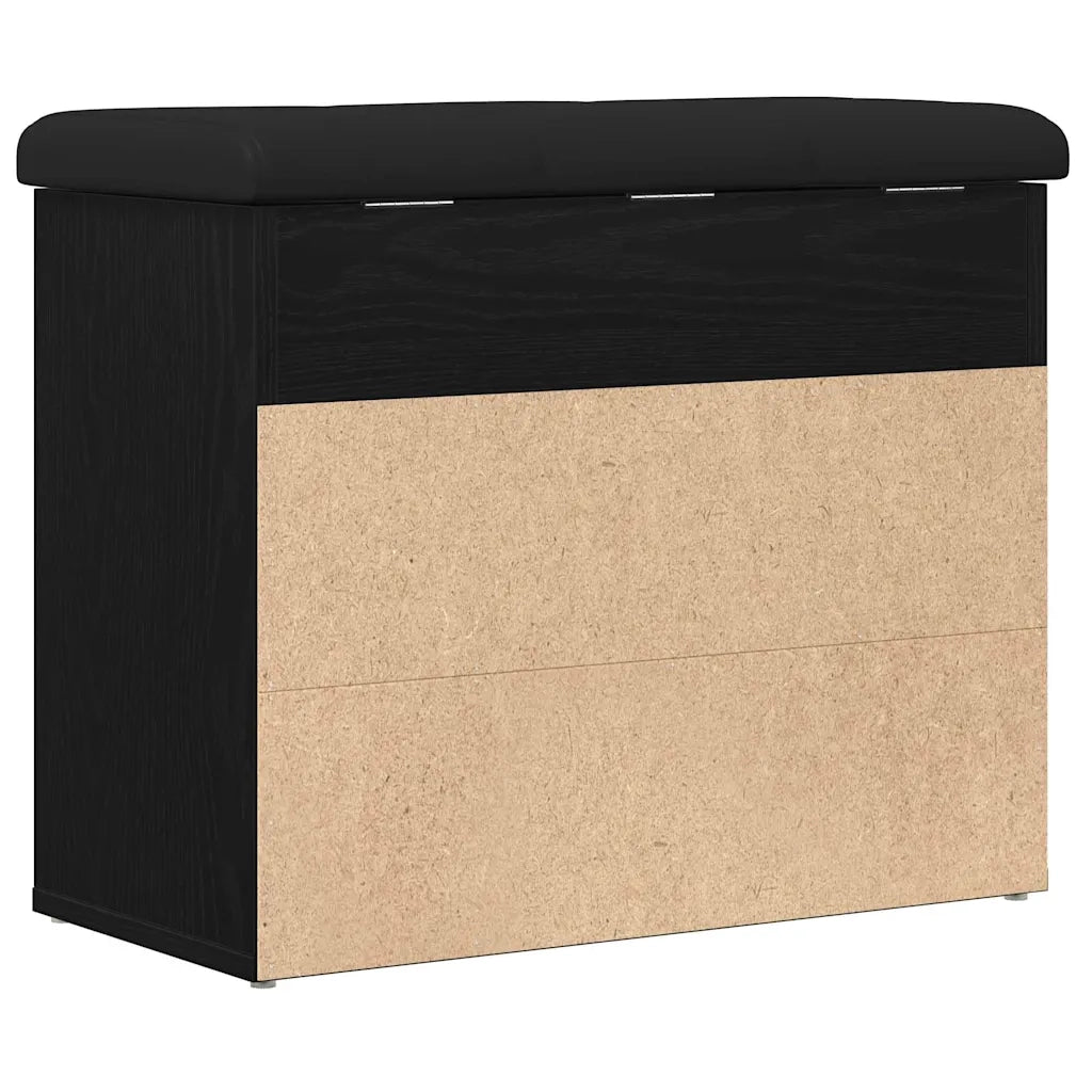 Panchina con contenitore Rovere Nero 62 x 32 x 50 cm 862990