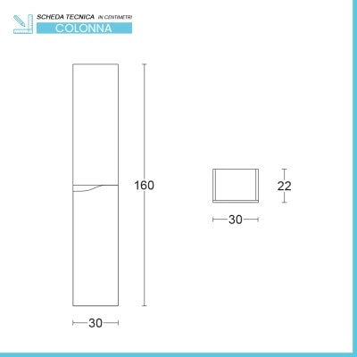 Colonna bagno sospesa 160 cm quercia e bianco Sumya