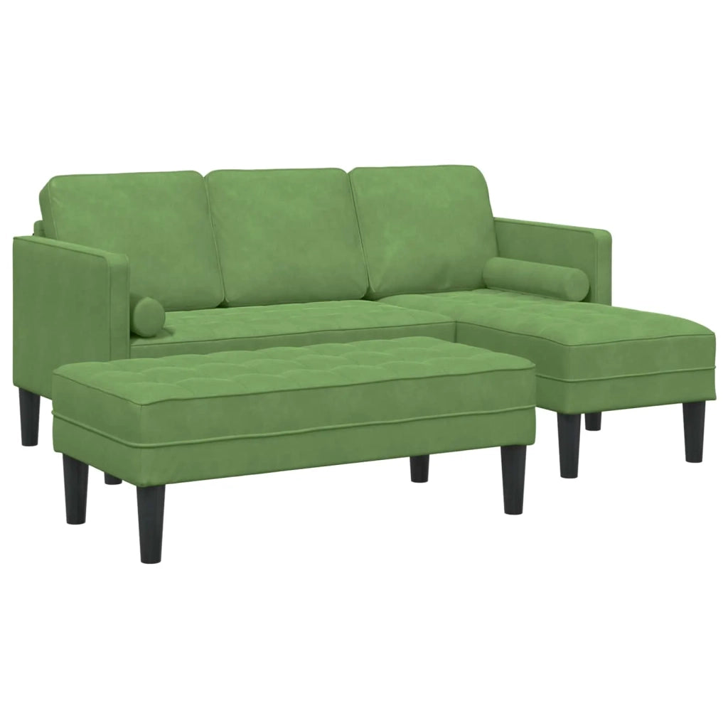 Set di divani con cuscino 2 pcs Verde chiaro Poliestere 3329267