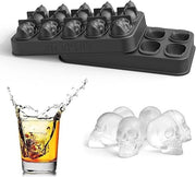 Cubetti di ghiaccio a forma di teschio 3D - Stampi per cubetti di ghiaccio in silicone a forma di teschio 3D - Ideali per whisky, cocktail, liquore, gin e birra, Moulds per cubetti di ghiaccio