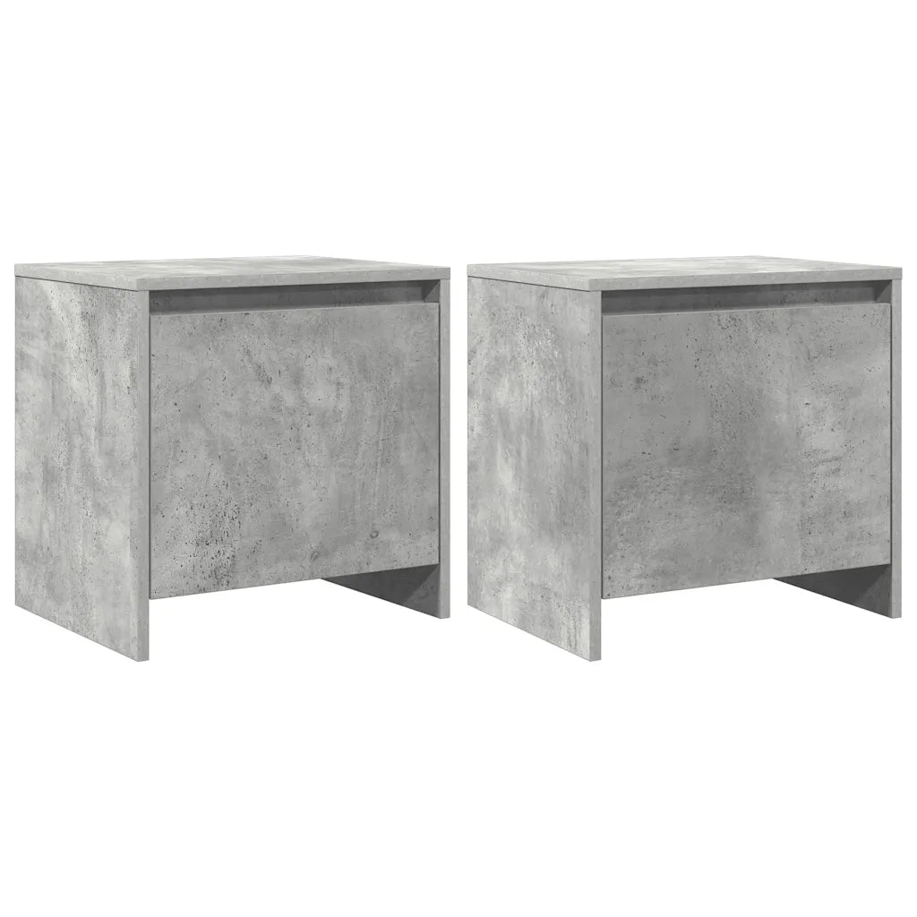 Comodini 2 pz Grigio Cemento 45x34x44,5 cm in Truciolato 809872