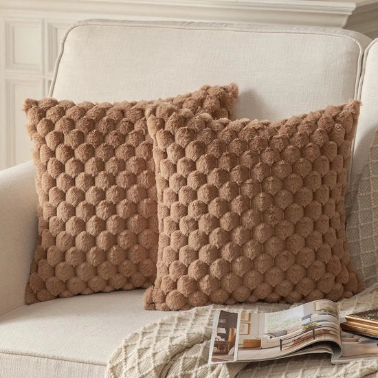 Set di 2 cuscini decorativi in plu di velluto super soffici 50 x 50 cm con copri cuscino in plu di velluto per divano, divano letto, sala da pranzo.