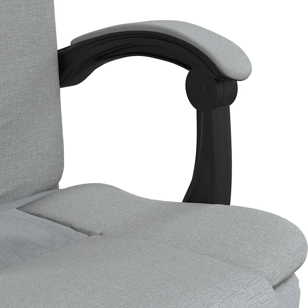 Sedia per studi-Poltrona da Ufficio Reclinabile Grigio Chiaro in Tessuto 990548