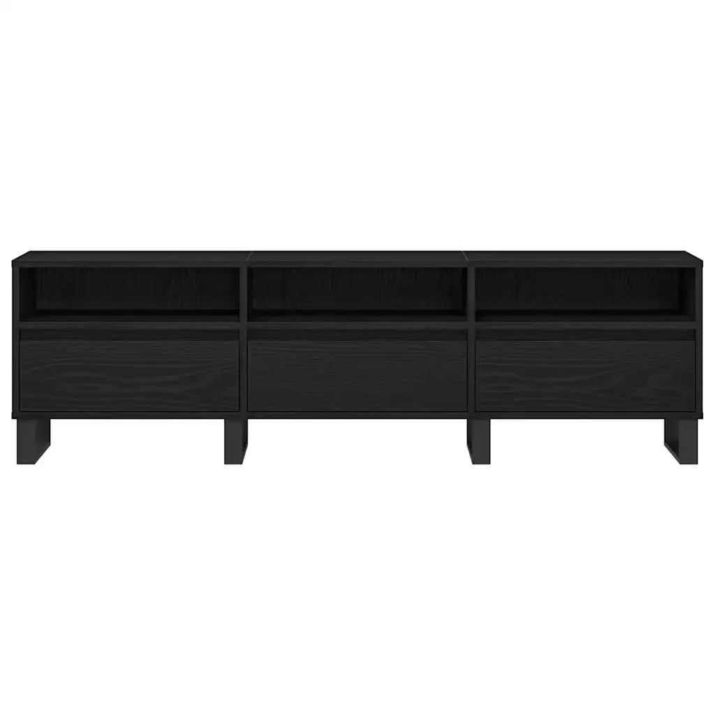 Mobile TV Rovere Nero 150 x 30 x 44,5 cm Legno multistrato 862880