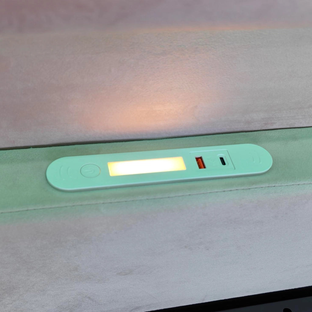 Letto singolo 90x200 imbottito per bambini con contenitore idraulico e luce LED