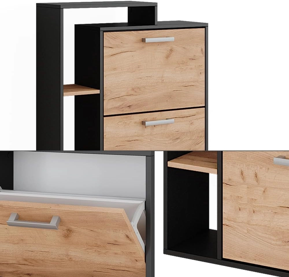Scarpiera Orlando, Quercia dorata, 80 x 128.3 cm con 3 scomparti