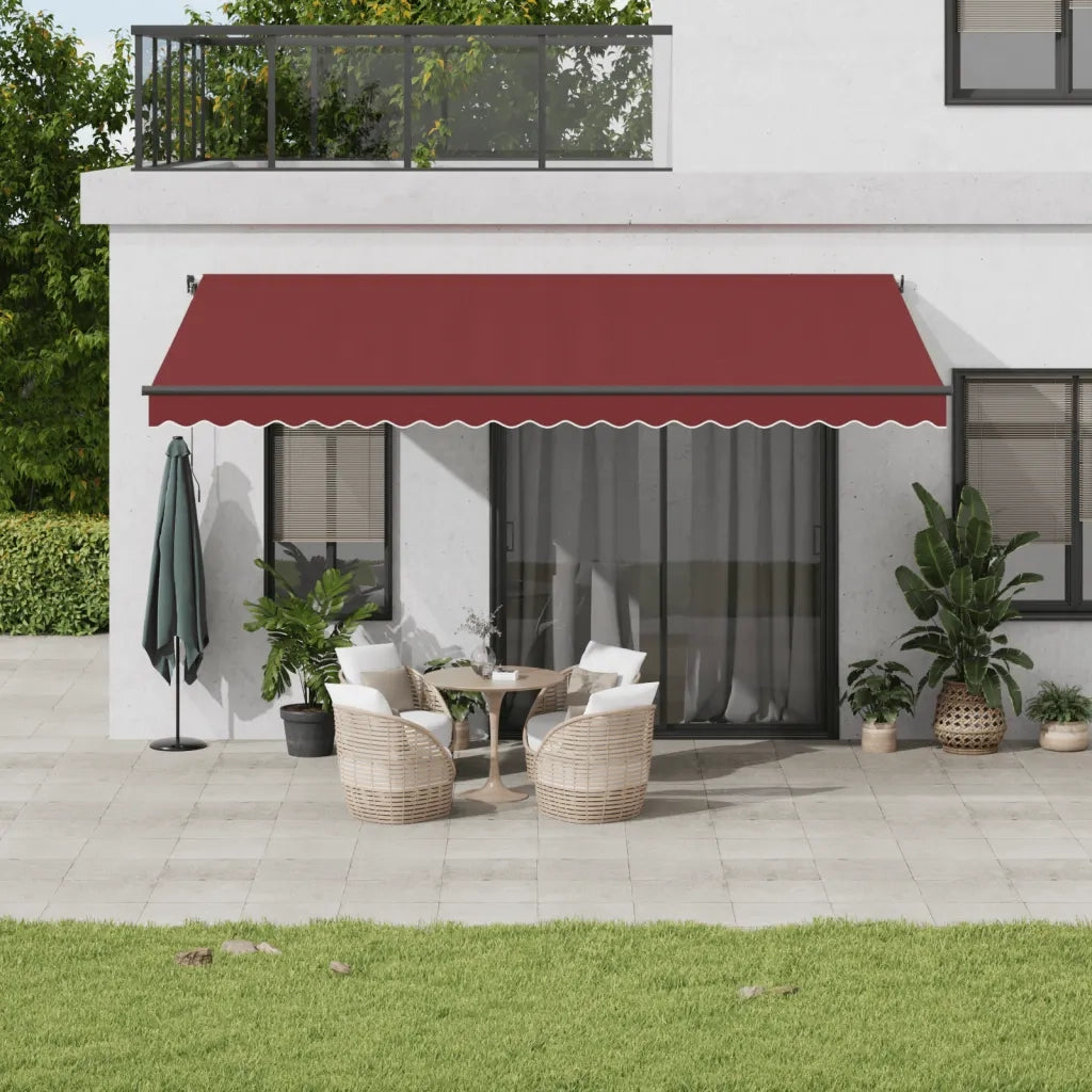 Tenda da Sole Retrattile Automatica con LED Bordò 500x350 cm 3215009
