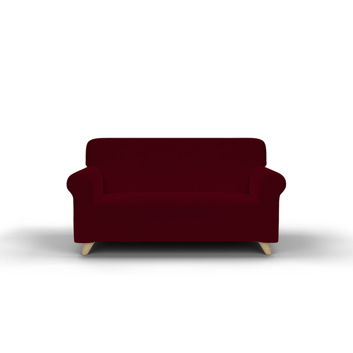 Copridivano Elasticizzato in Tessuto Bordeaux 3 Posti