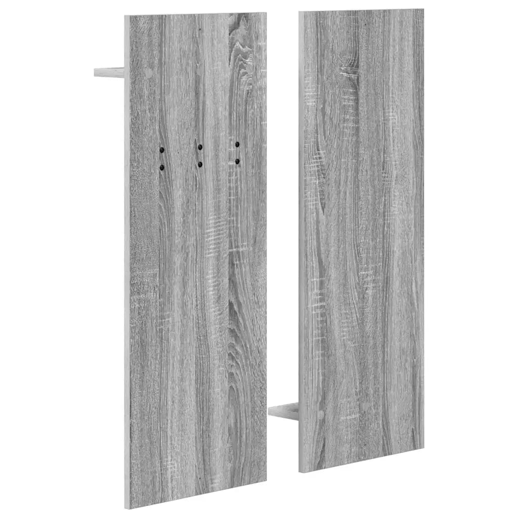 vidaXL Appendiabiti a muro con specchio Grigio sonoma 70 x 10 x 90 cm