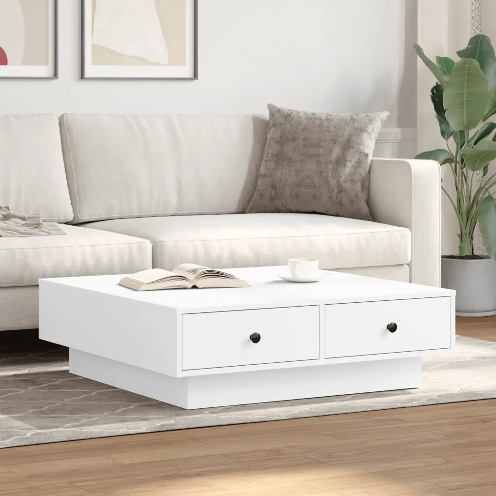 vidaXL Tavolino da Salotto Bianco 90x90x28 cm in Truciolato