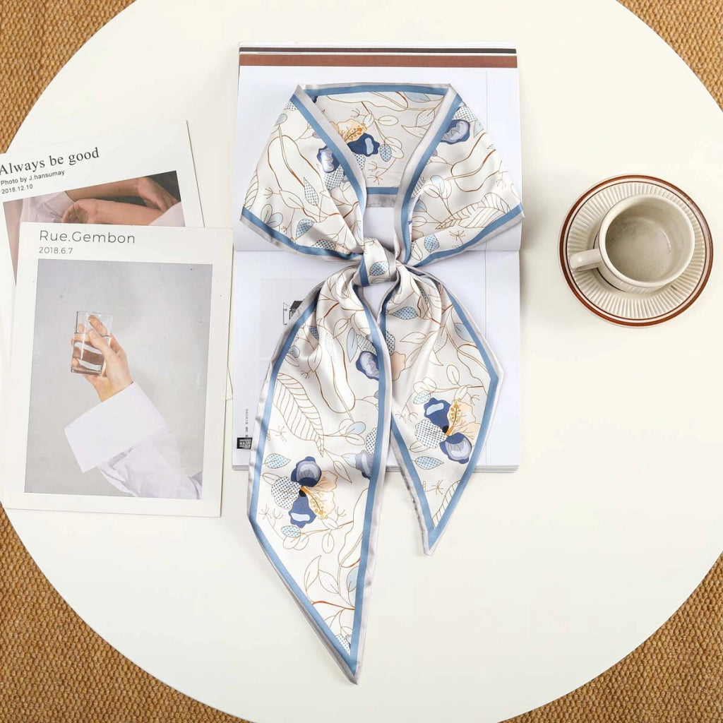 Nuova fascia per capelli alla moda con decorazioni in seta, piccola sciarpa, elastico per capelli, foulard, cintura