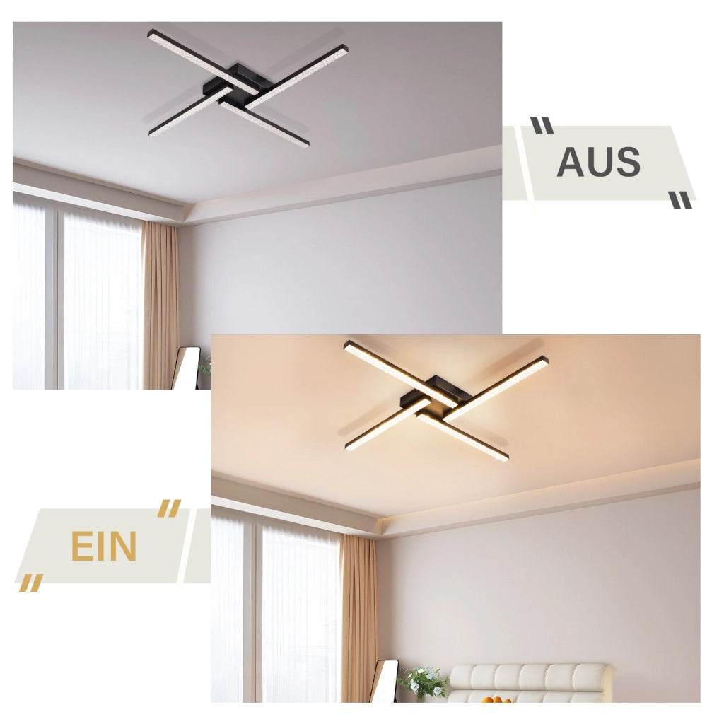 ZMH Lampada da soffitto LED 4 fiamme 20W luce bianca calda per camera letto soggiorno corridoio