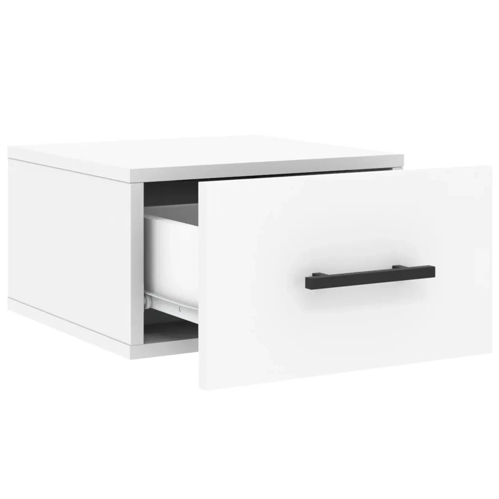 Comodino a Muro-Tavolino da notte sospeso Bianco 35x35x20 cm 931881