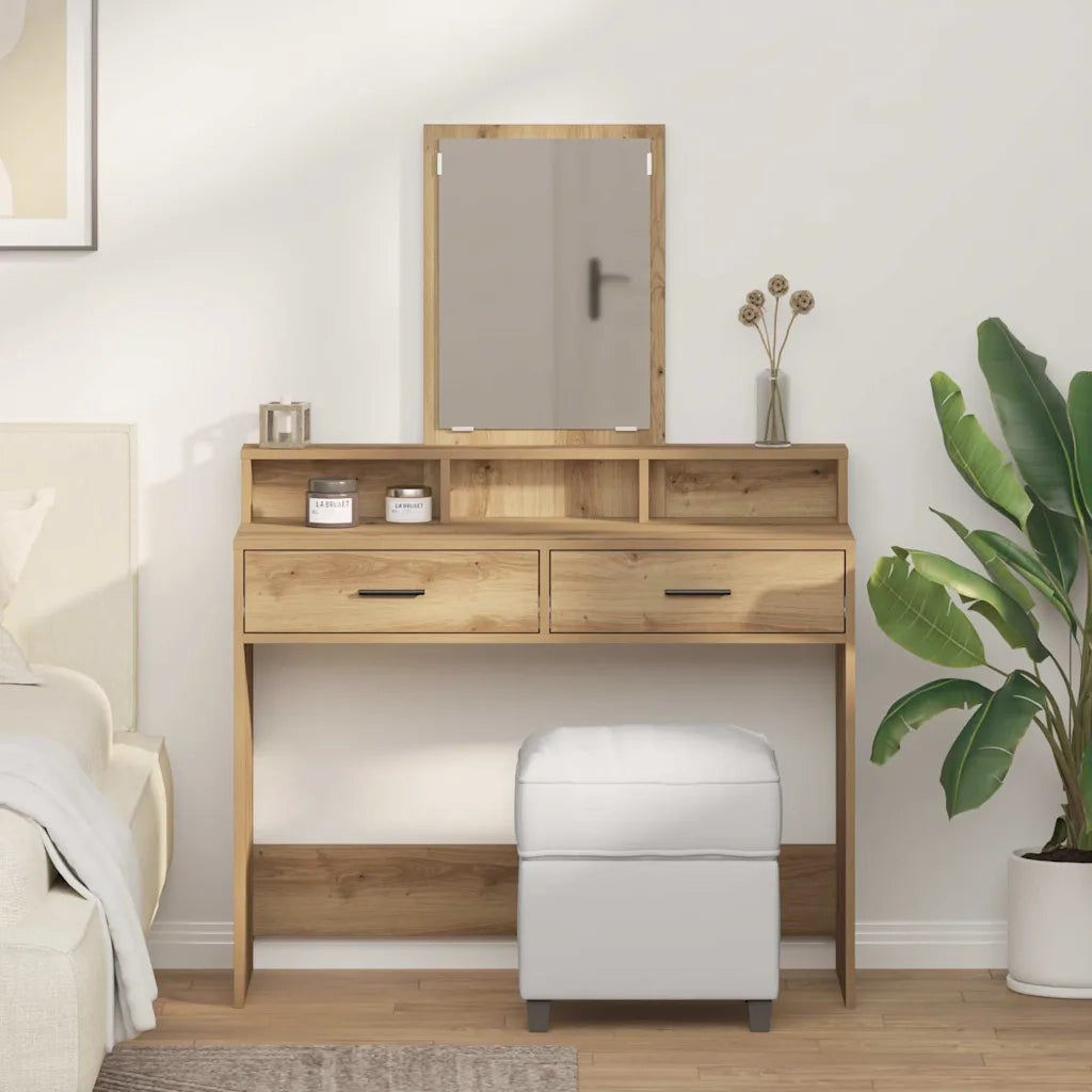 Toeletta | Tavolo da Trucco Rovere artigianale 100 x 41 x 140 cm