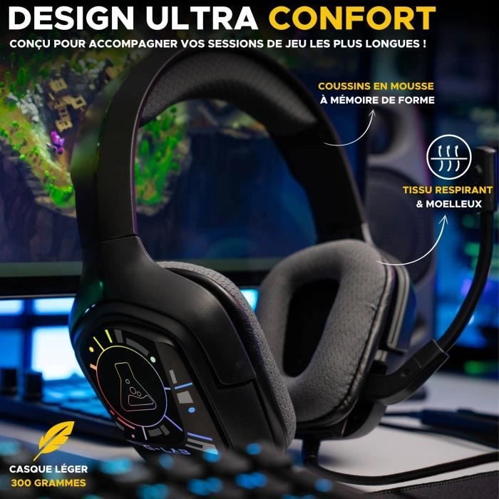 Cuffie da gioco cablate - The G-Lab - KORP COBALT 7.1 - Suono surround 7.1 - USB - RGB