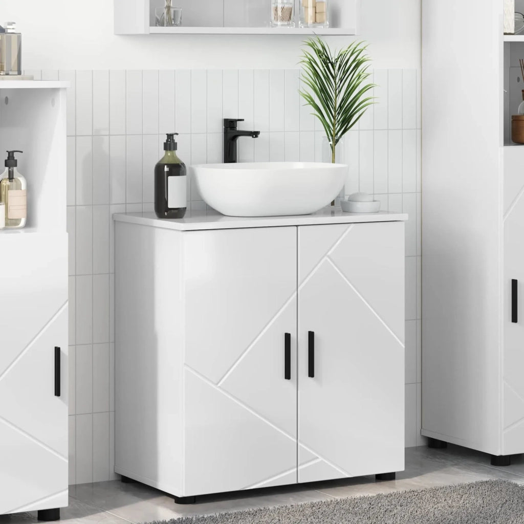 Mobile da Bagno con archiviazione Bianco Lucido 61 x 35 x 64 cm 883288