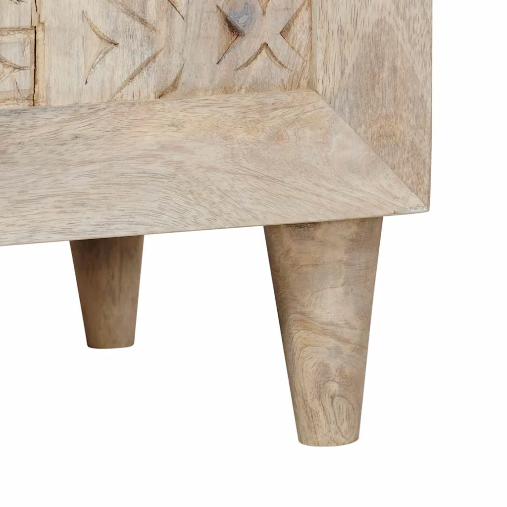 vidaXL Comodino Beige 50 x 33 x 60 cm legno massello di mango