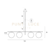 BASE-4L C LED Base cromo tonda d.38cm 4 luci led incluso