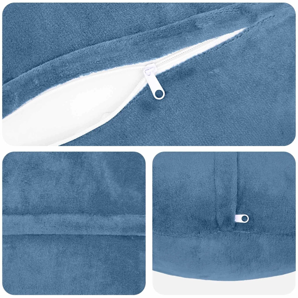 Federa 2 pcs HEERLEN Azzurro Ø 60 cm Flanella 923115