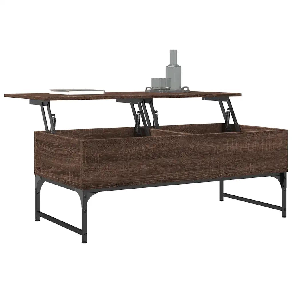 Tavolino Salotto Rovere Marrone 100x50x40cm Multistrato Metallo 845380