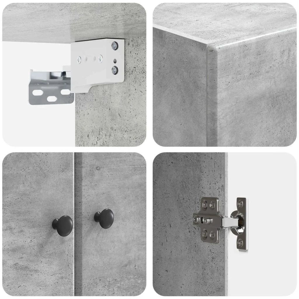 Mobiletto a muro Grigio Cemento 66 x 34,5 x 90 cm