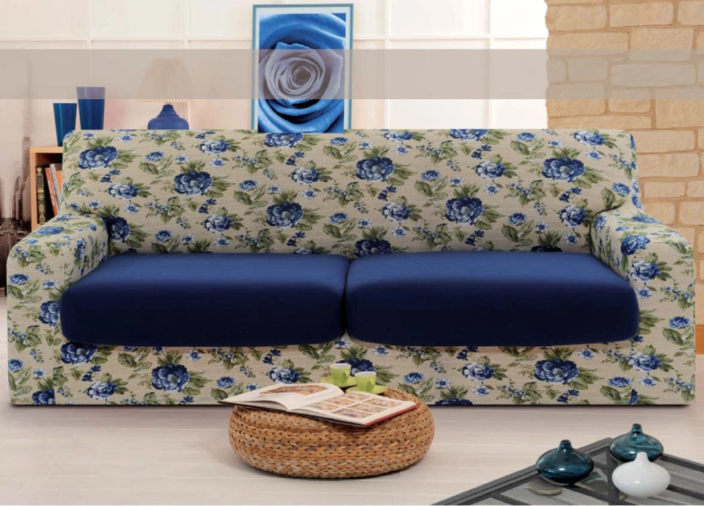 Copridivano Sofa Cover In Fantasia Disegno AB - 2 Posti - AB 2000 Blu