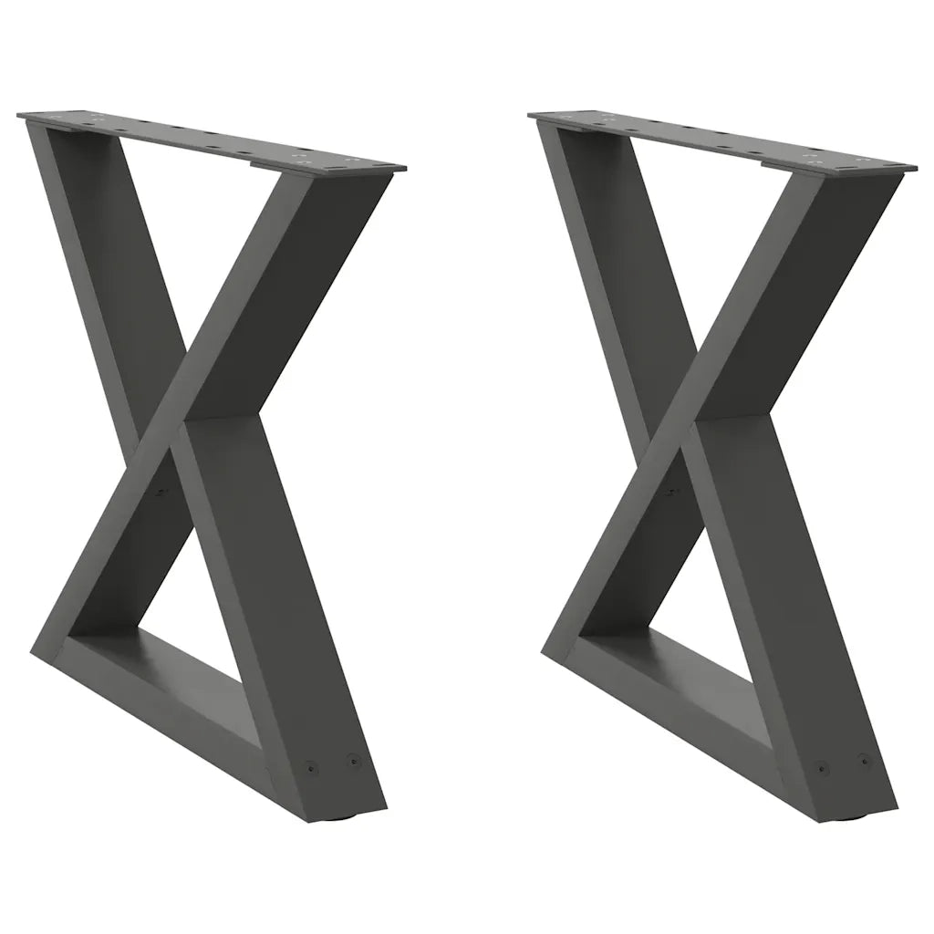 Gambe per tavolino 2 pz-Set di 2 Gamba per Tavolo Antracite 50x(42-43,3) cm Acciaio