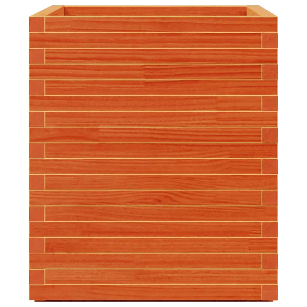 Fioriera Giardino Marrone Cera 60x60x72,5cm Legno Massello Pino
