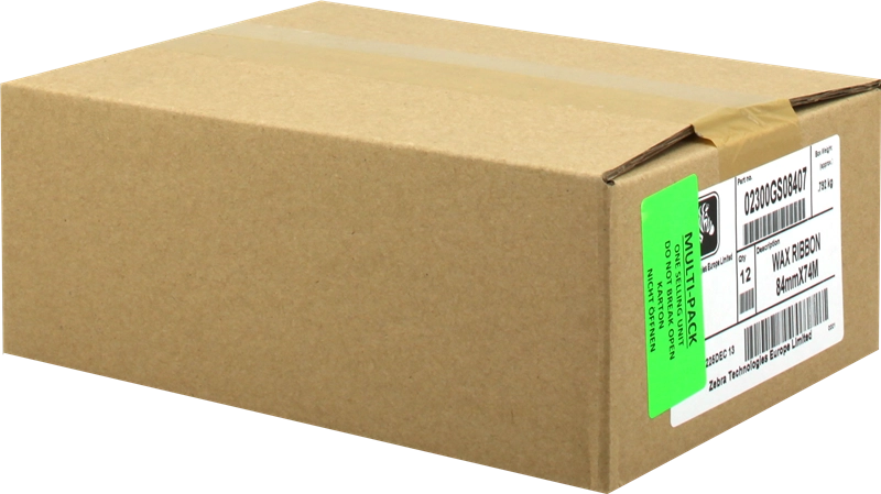 ORIGINAL Zebra nastro a trasferimento termico nero 02300GS08407 2300 WAX 12 Rotoli, cera, 84 mm x 74 m, nucleo: 12,7 mm