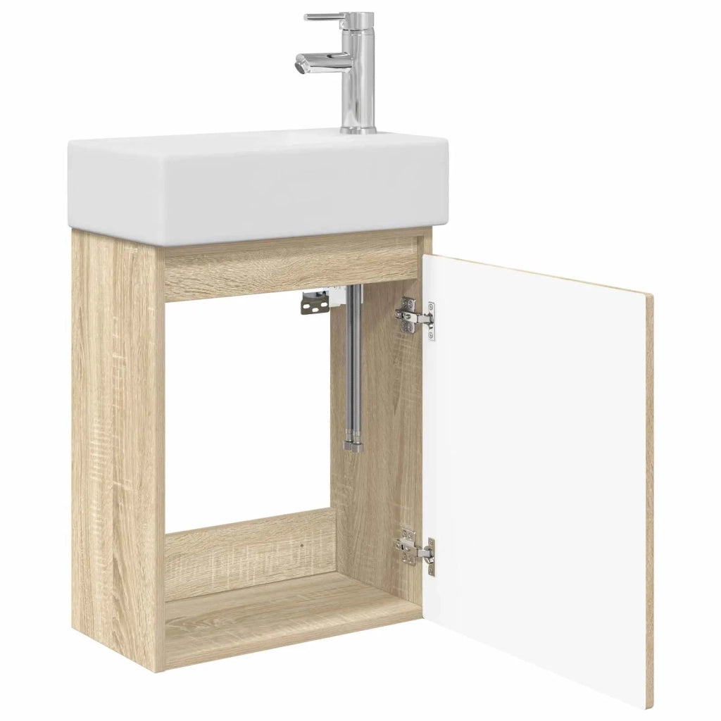 Mobile bagno con rubinetto Rovere Sonoma 45,5 x 22,5 x 84 cm