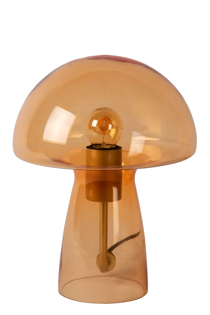 Lampada da tavolo in vetro ambra Fungo E27 Lucide 28cm