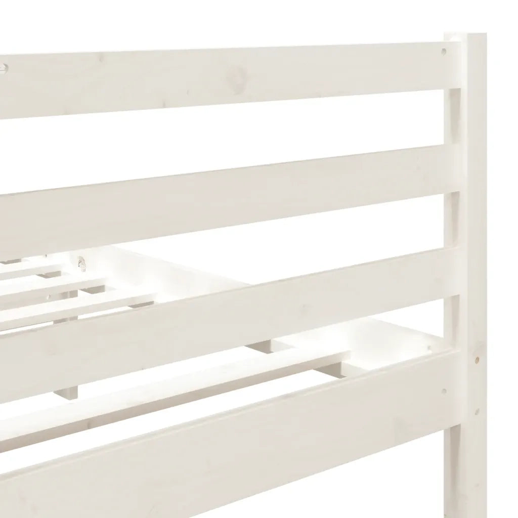 Giroletto-Struttura Letto Bianco in Legno Massello di Pino 140x190 cm 611175