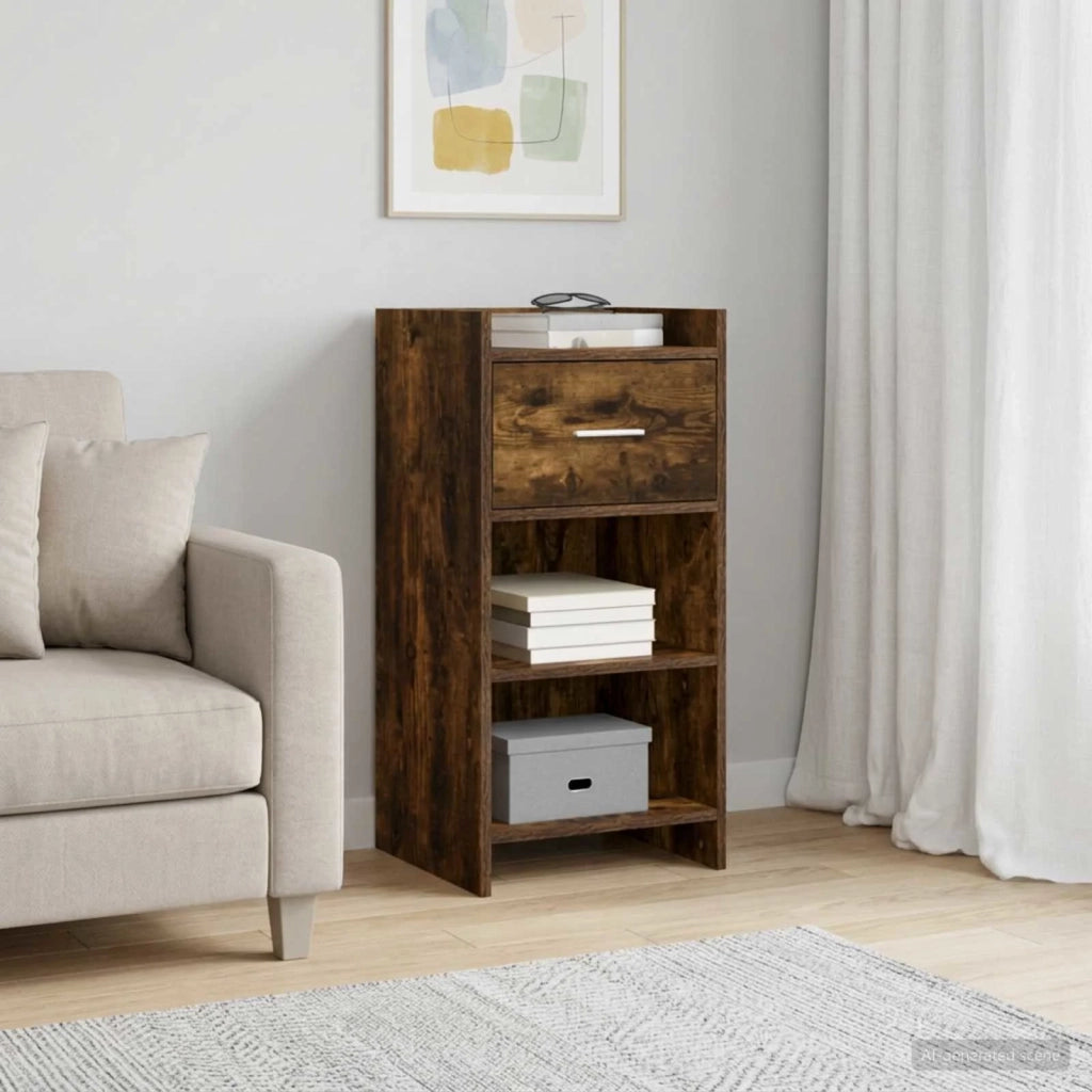 Credenza Rovere Fumo 40 x 36 x 80 cm Legno ingegnerizzato 8011079