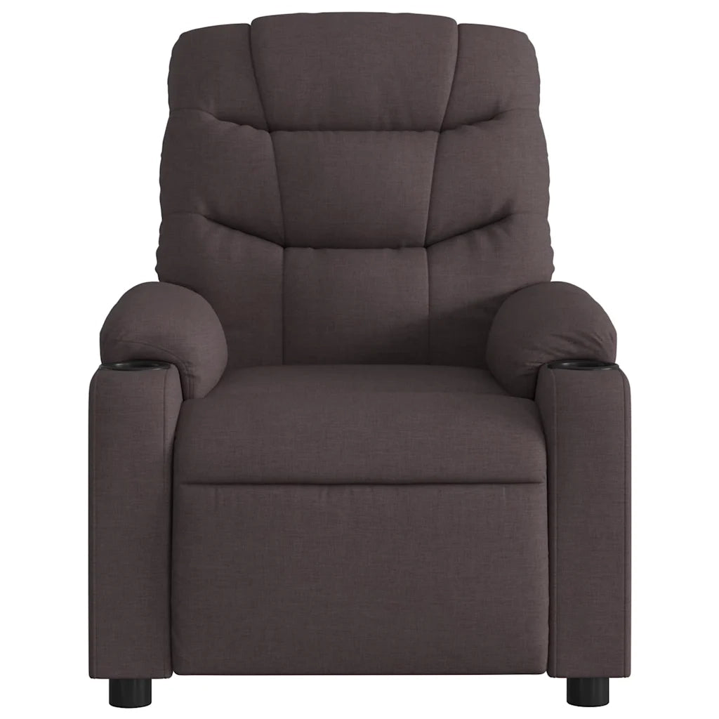 Poltrona Reclinabile Marrone Scuro in Tessuto 374152