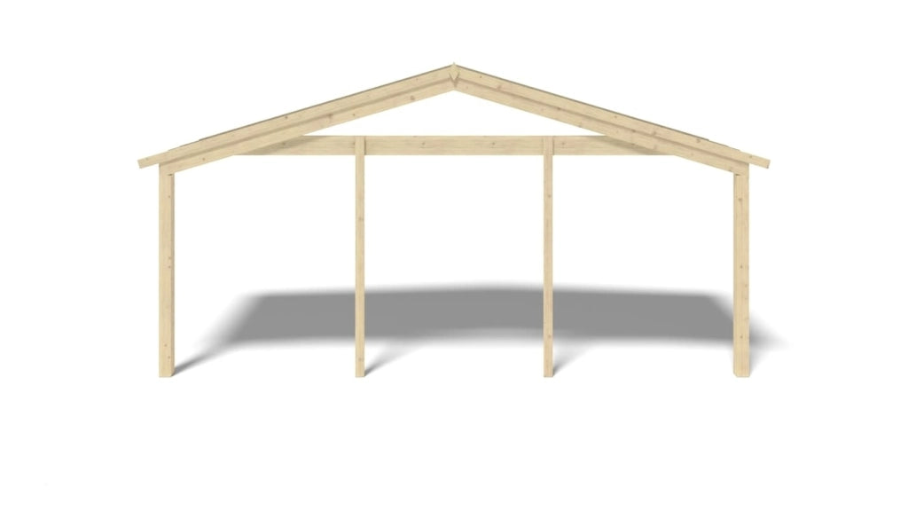 Tettoia di terazzo in legno - 6x2m - colore naturale - DOM553 - ALTANKA