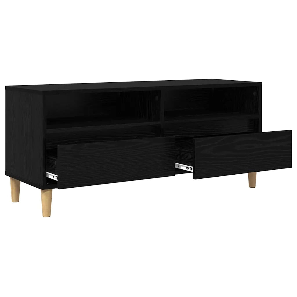 Mobile TV Rovere Nero 100 x 34,5 x 44,5 cm Legno multistrato 881461