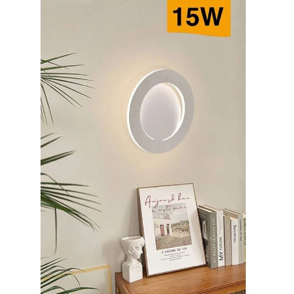 Trade Shop - Applique A Led 15 Watt Da Muro Design Bianco A Tre Tonalita' Di Luce Aq17-3c -