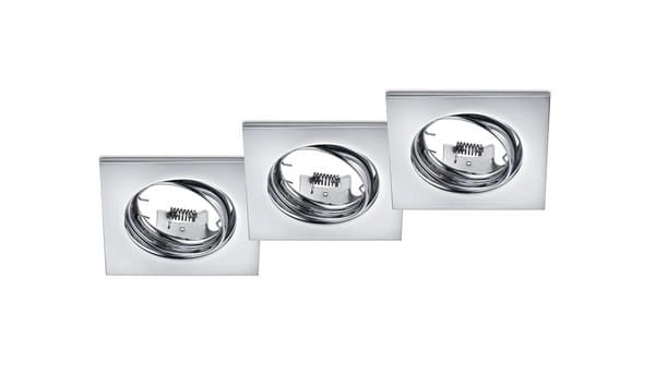 Faretto incasso Trio JURA quadrato 3xGU10 cromo orientabile