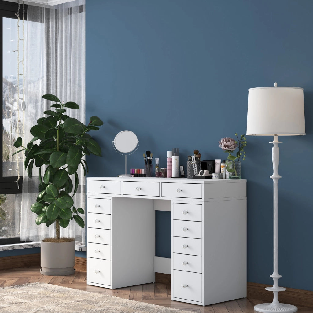 Mobile da Trucco Tirolo, Toeletta Specchio Incluso, 120x45x82h cm Bianco